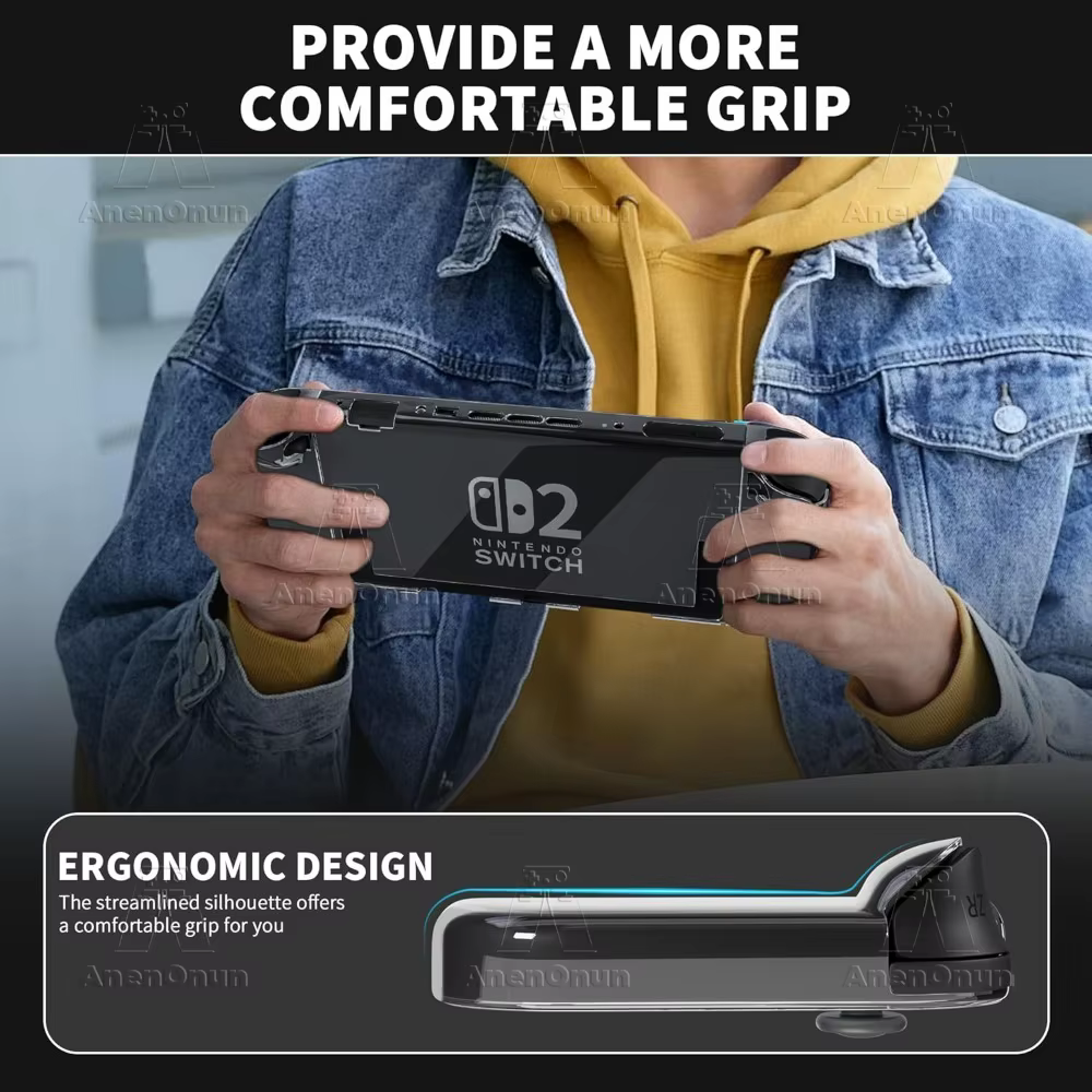 Switch 2 – étui de protection Transparent fendu, couverture complète, antichoc, anti-rayures, antidérapant, Premium, Durable, Ultra-clair, coque rigide pour PC