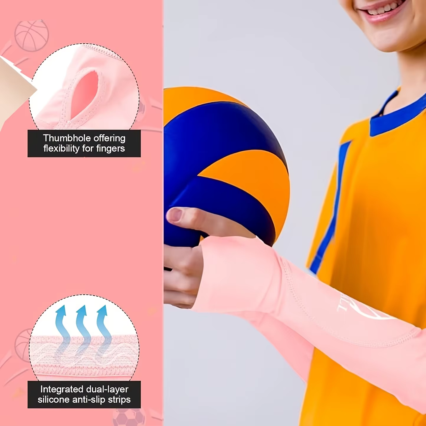 Manchons de bras de volley-ball pour filles, 1 paire de manchons de passage de volley-ball rembourrés avec protection en mousse, protecteur de bras de volley-ball pour les jeunes