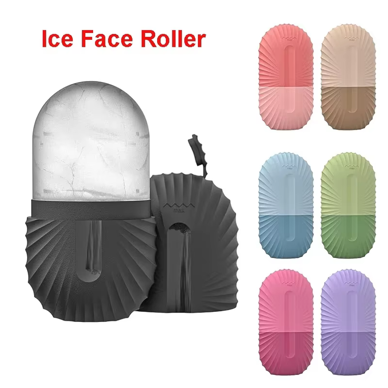 Rouleau de glace pour le visage, Cube de glace, Massage de beauté, moule à glace en Silicone pour les poches des yeux, rouleau de glace pour le visage, rétrécit les Pores