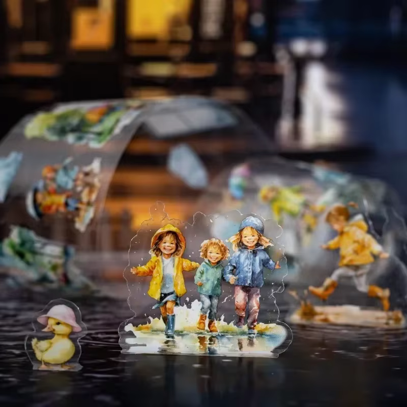 1 rouleau jour printemps jouant des bandes de pluie
