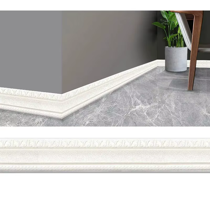 Papier peint texturé 3D de 2,3 m, décoration de plinthe, autocollant mural imperméable pour salon et chambre à coucher