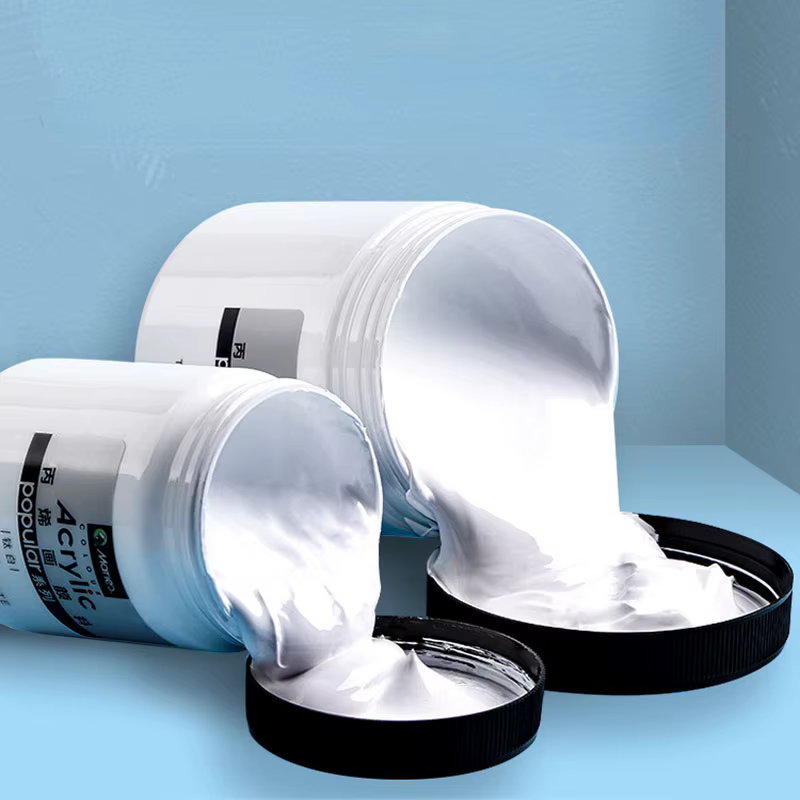 Peintures acryliques blanches de 300ml en grands pots pour peinture murale sans perte de couleur