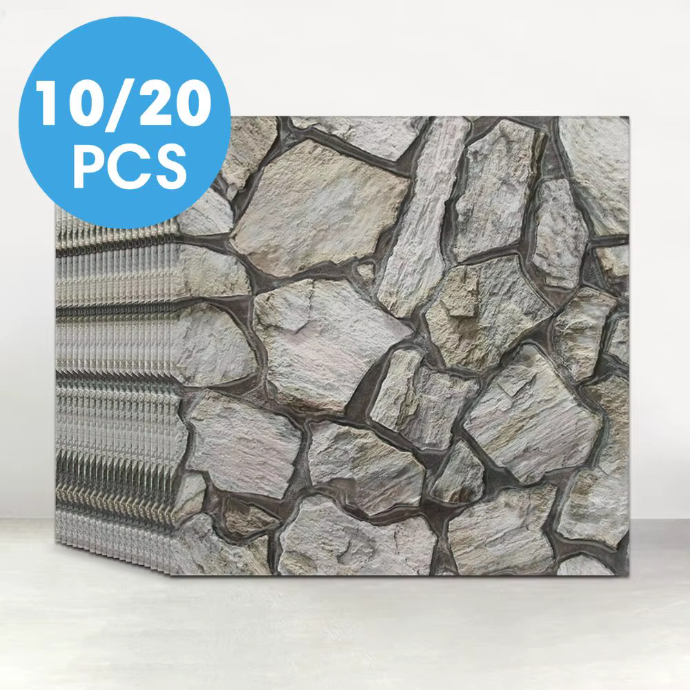 10/20 pièces, panneaux muraux en fausse pierre 3D PVC