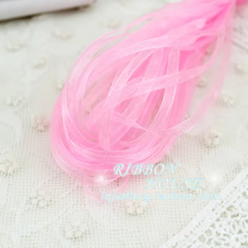 Vente (10 mètres) ruban en mousseline de soie Organza de 6mm de largeur
