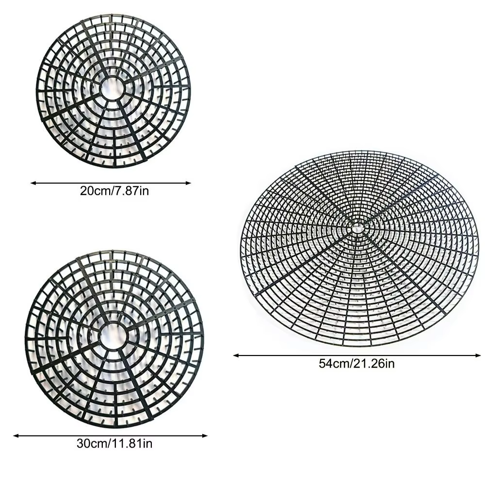 Grille de protection de sol respirante en maille pour pot de plantes, à découpes à pointes, réversible, pour la protection du sol