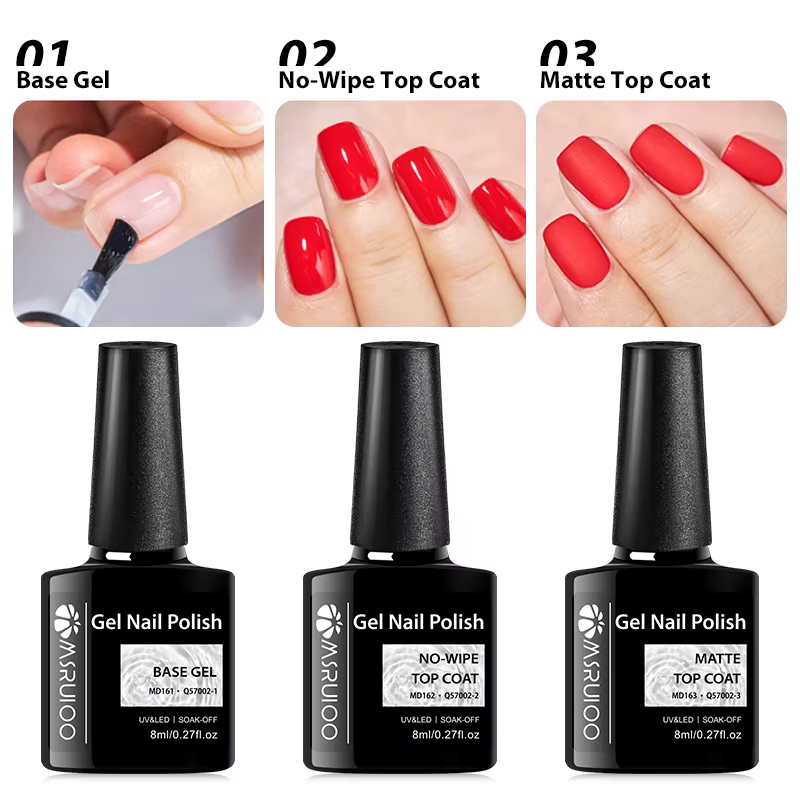 MSRUIOO 8ml couche de finition Gel vernis Semi Permanent tremper Gel UV LED
