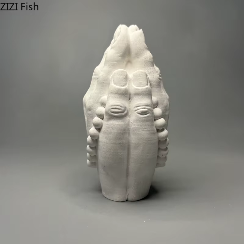 Zen bouddhiste bouddha main perles de prière plâtre Statue bureau décoration ornements œuvre créative Sculpture chambre décor esthétique