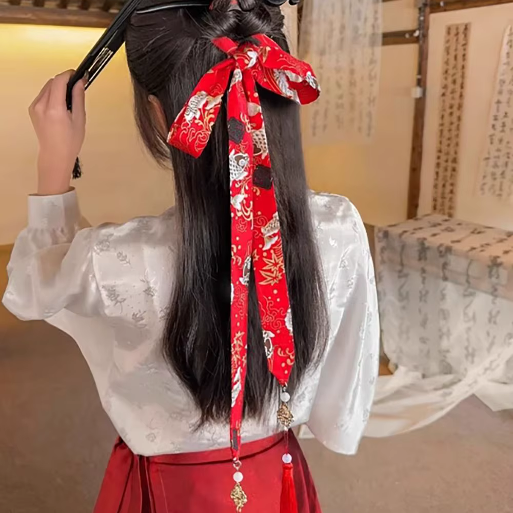 Sangles de cheveux longs à glands rétro, rubans de cheveux de style chinois, nœud, ornement de cheveux, coiffure, bandeaux Hanfu chinois, accessoires pour cheveux