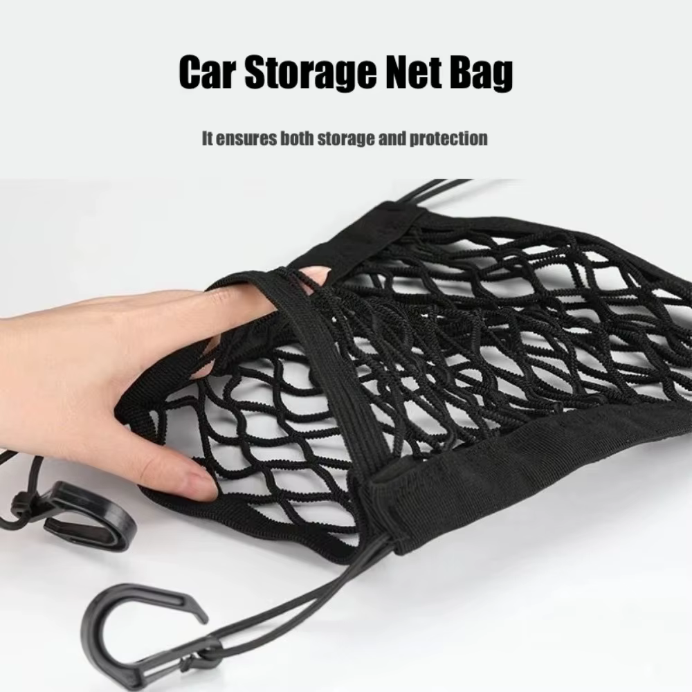 Sac de rangement en filet pour voiture entre les sièges, séparateur de voiture, filet de sécurité pour enfant, barrière pour animaux domestiques, sac en maille élastique extensible, accessoire intérie