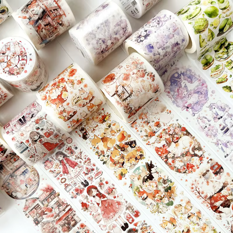 1 rouleau de ruban adhésif washi à motifs de dessins animés