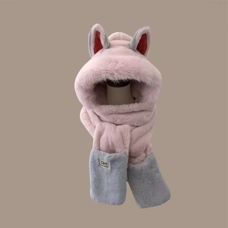 Écharpe de protection des oreilles chaude en forme de renard pour l'extérieur, chapeau en peluche une pièce en fourrure et à la mode, nouvelle collection hiver