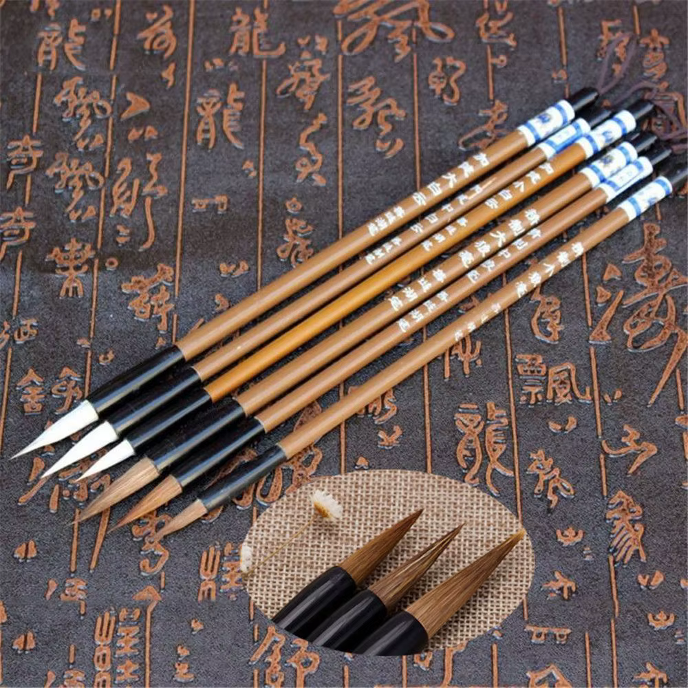 Pinceau de calligraphie traditionnel chinois en poils de loup