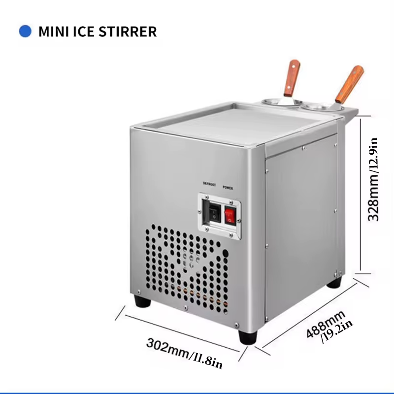 Rouleau de crème glacée frite électrique faisant la Machine poêle carrée en acier inoxydable thaïlande friture Machine à crème glacée au yaourt aux fruits