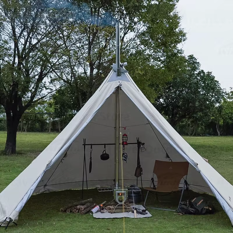Accessoires pour tente chauffée : Tuyaux de cheminée, fenêtres latérales en verre, capuchon de cheminée pour tente chauffée, accessoires de camping, équipement de camping