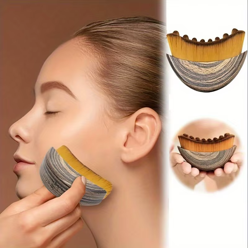 Brosse de drainage lymphatique pour le visage et le corps, outil de massage ergonomique, s'adapte aux contours de la peau, détoxification et relaxation