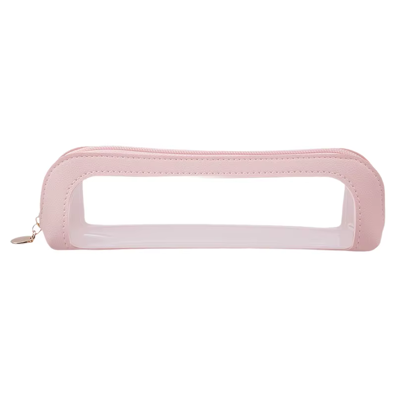 Pochette de rangement cosmétique transparente et imperméable, trousse de maquillage transparente en cuir PU, étui de voyage pour pinceaux de maquillage avec fermeture éclair