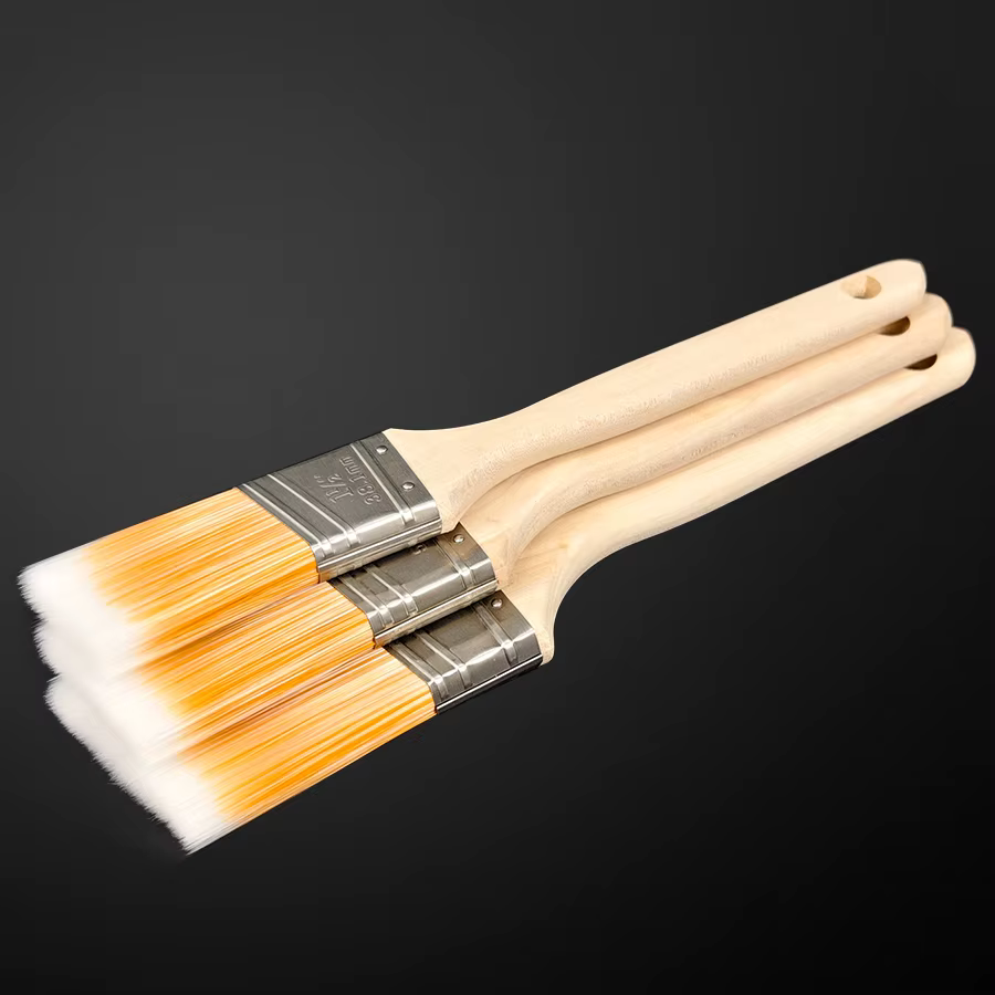 Pinceau à peinture angulaire avec manche en bois de 2