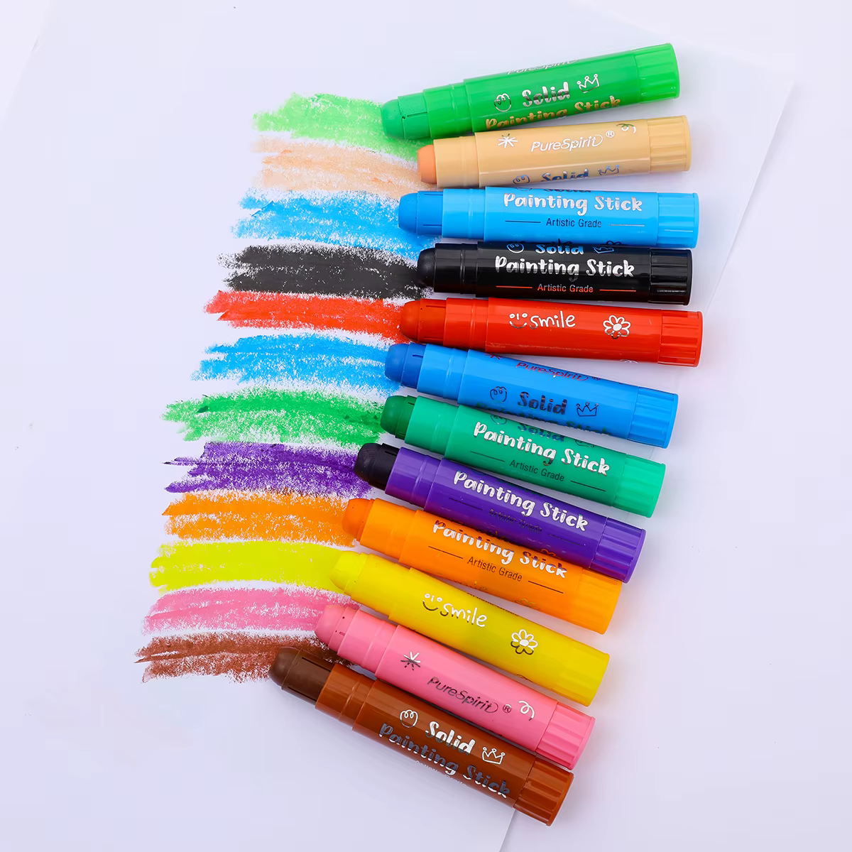 8/12 couleurs artisanat bâtons de peinture couleur solide bâton