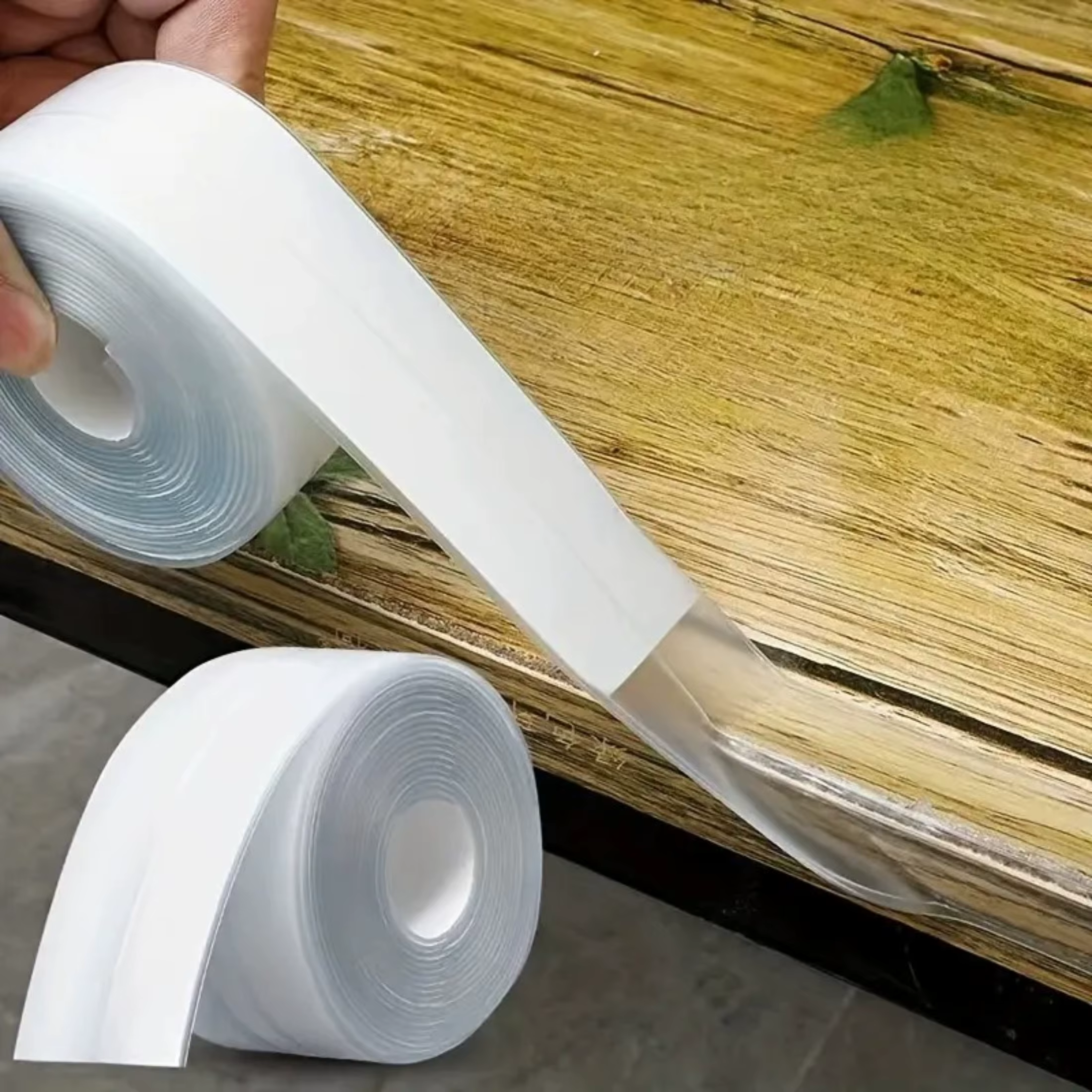 Ruban adhésif en PVC transparent imperméable, super adhésif, parfait pour les salles de bain, toilettes, éviers et cuisines, 1 rouleau