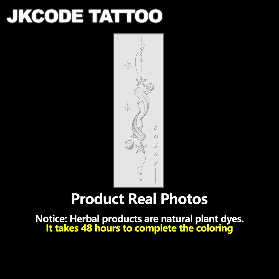 Tatouages semi-permanents imperméables, tatouages minimalistes pour les mains, design simple requin, étoile de mer, tatouages temporaires, durent 1 à 2 semaines