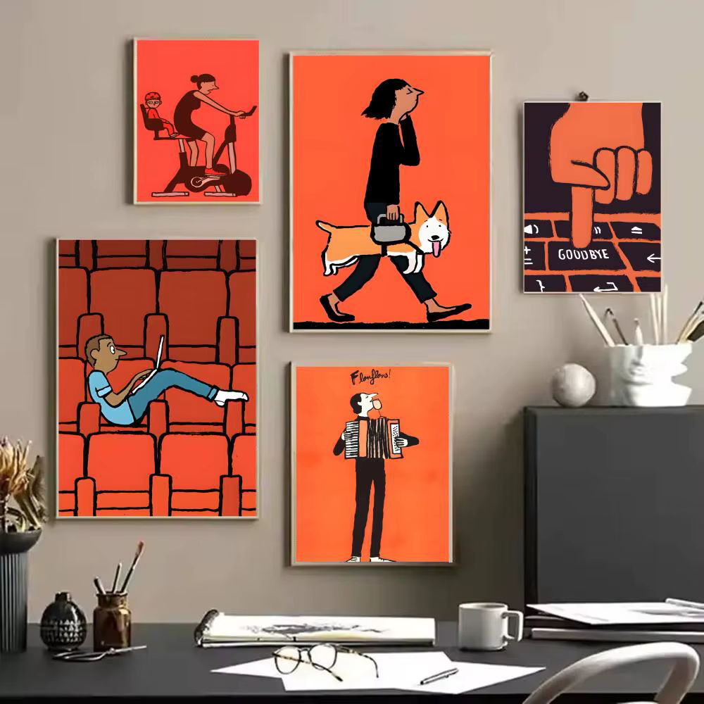 J-Jean Art j-jullien affiche autocollants peinture murale auto-adhésive Stickers muraux pour chambre salon maison HD décor cadeau