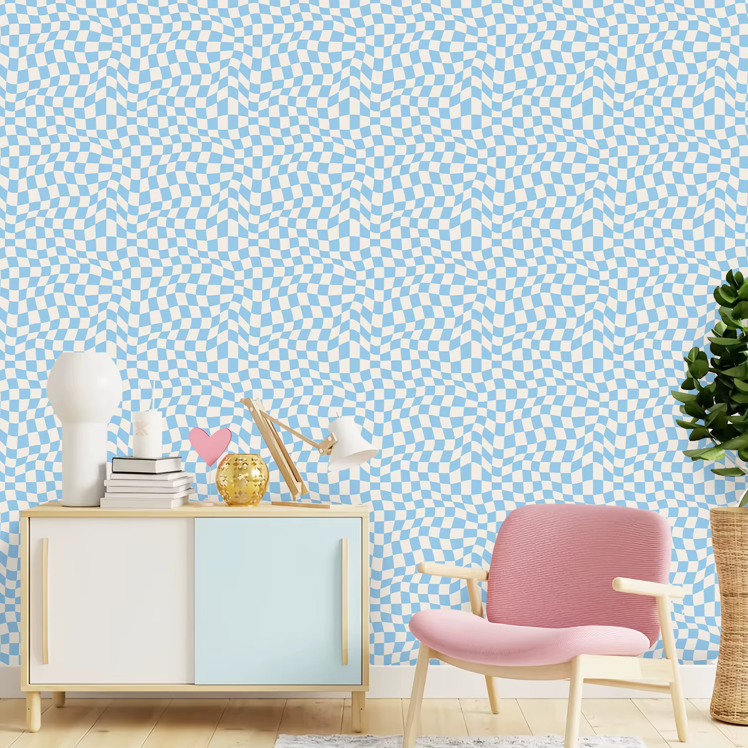 Papier peint texturé en damier pour la décoration intérieure, autocollants de meubles classiques, autocollants muraux imperméables, chambre à coucher parfaite