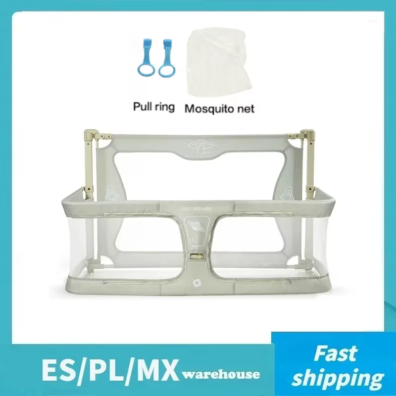 Lit de bébé pliable à double usage, Cuna de couchage pour nourrissons en bas âge, Protection de sécurité, berceaux de chevet faciles à installer