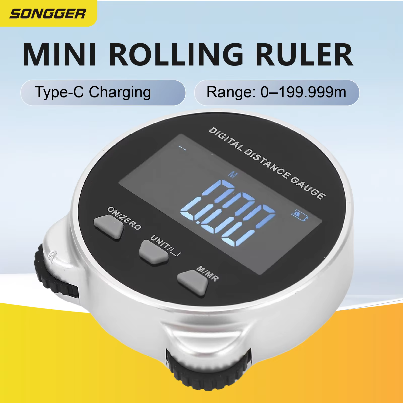 Télémètre Digital à Roue pour Surfaces Courbes Portatif Haute Précision 0–199999 m Mesure de Diamètre et d’Arcs Écran LCD