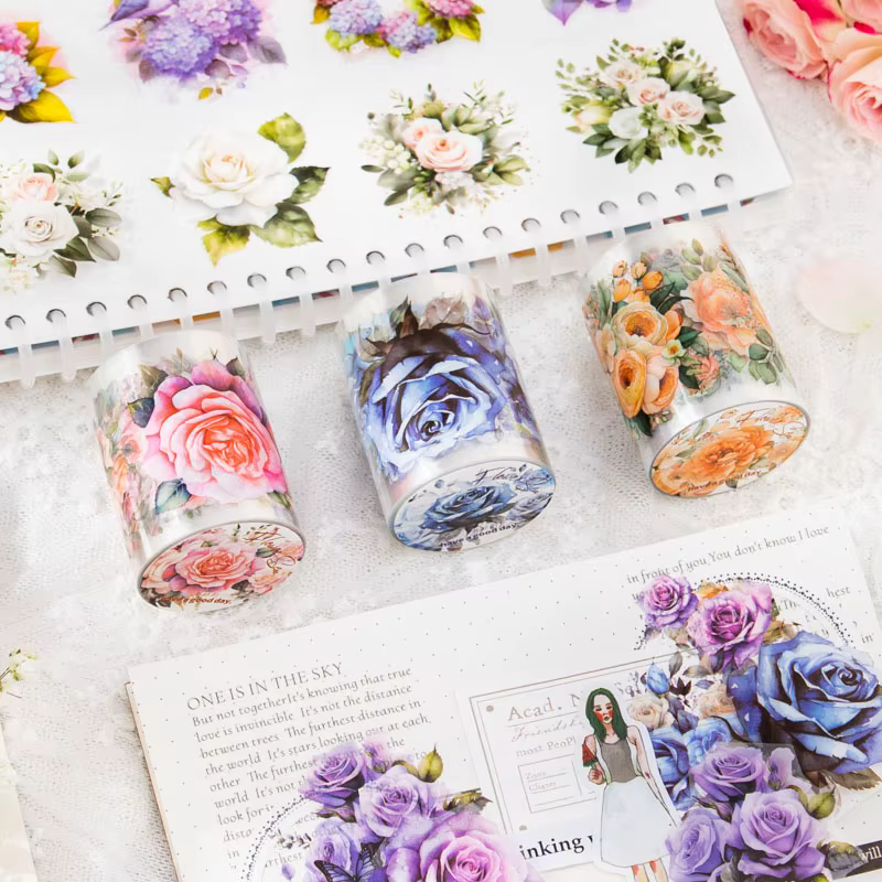 8 rouleaux/pack - Ensemble de rubans floraux - Ruban floral