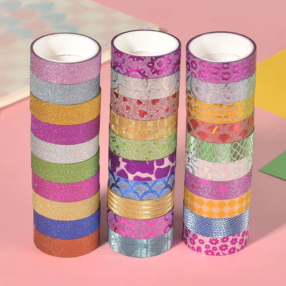 Autocollants à paillettes de couleur aléatoire