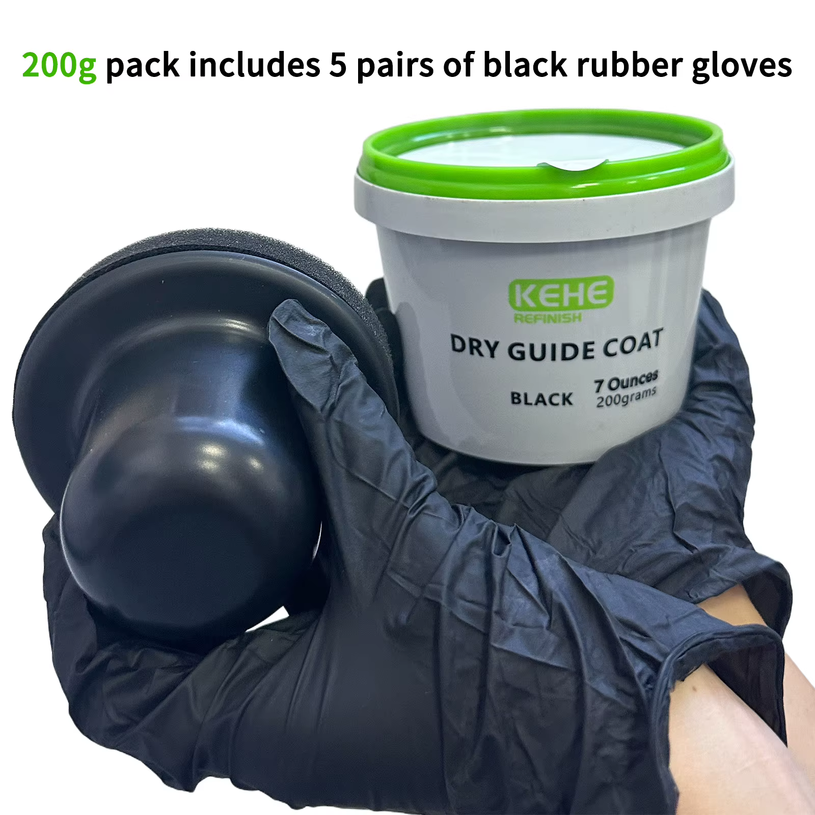 Manteau de guidage de ponçage noir sec 150g/200g avec 5 paires de gants – Détecteur de défauts de peinture automatique