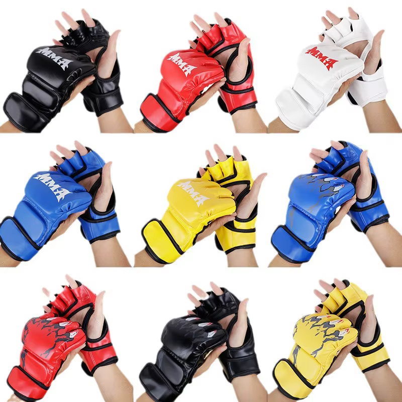 Gants d'entraînement de haute qualité MMA et Arts martiaux avec doigts épaissis, protection ajoutée, flexibilité, adaptés aux adultes et aux enfants