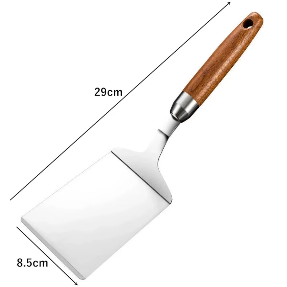 Spatule en acier inoxydable avec manche en bois