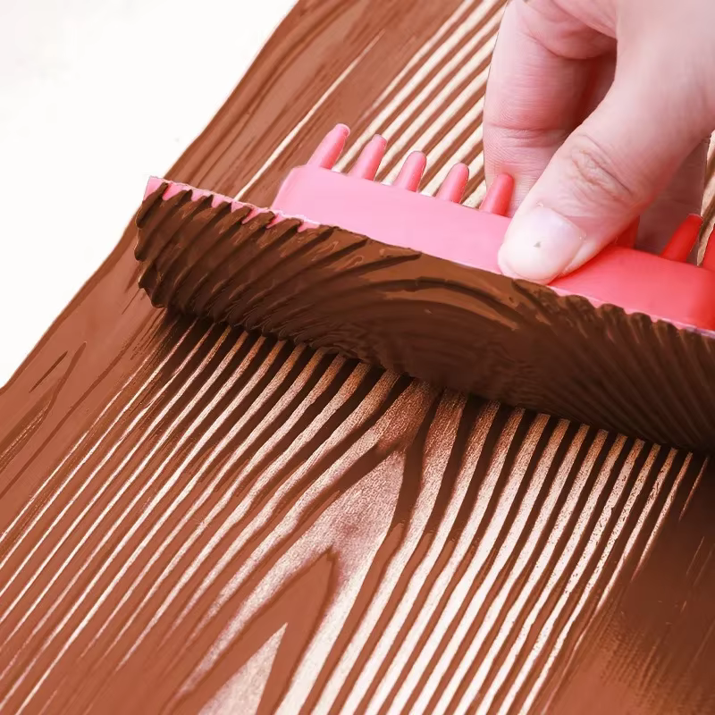 Kit d'outils de texture en bois de caoutchouc pour peinture DIY