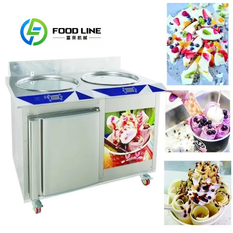 Machine à rouler la crème glacée frite à poêle unique, Machine à rouler la crème glacée