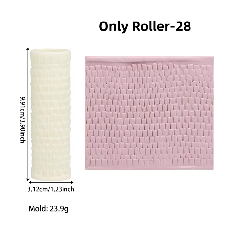3 styles de rouleaux en silicone à texture de mur en pierre, rouleaux à motif de briques, rouleaux à relief pour murs de château vintage, pour la fabrication de bijoux en argile polymère DIY