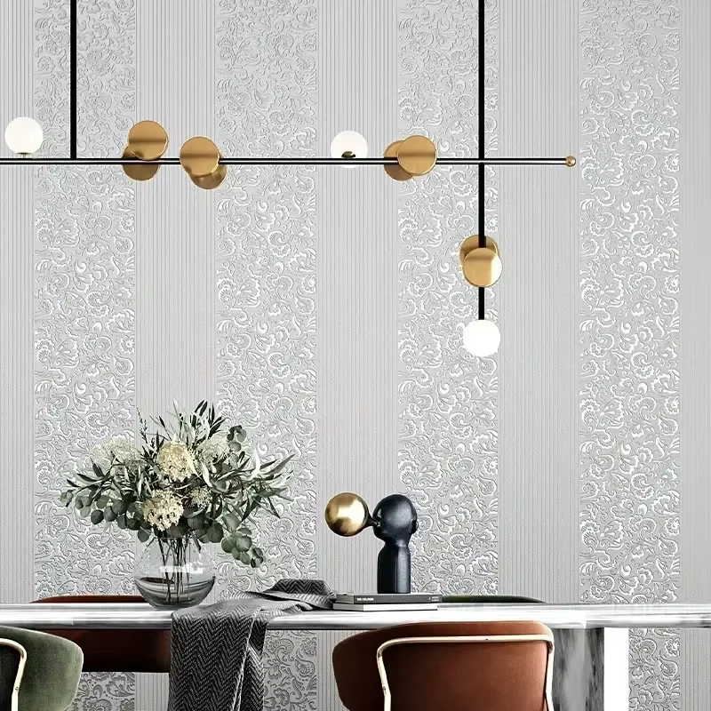 Rouleaux de papier peint non tissés auto-adhésifs avec motifs sculptés