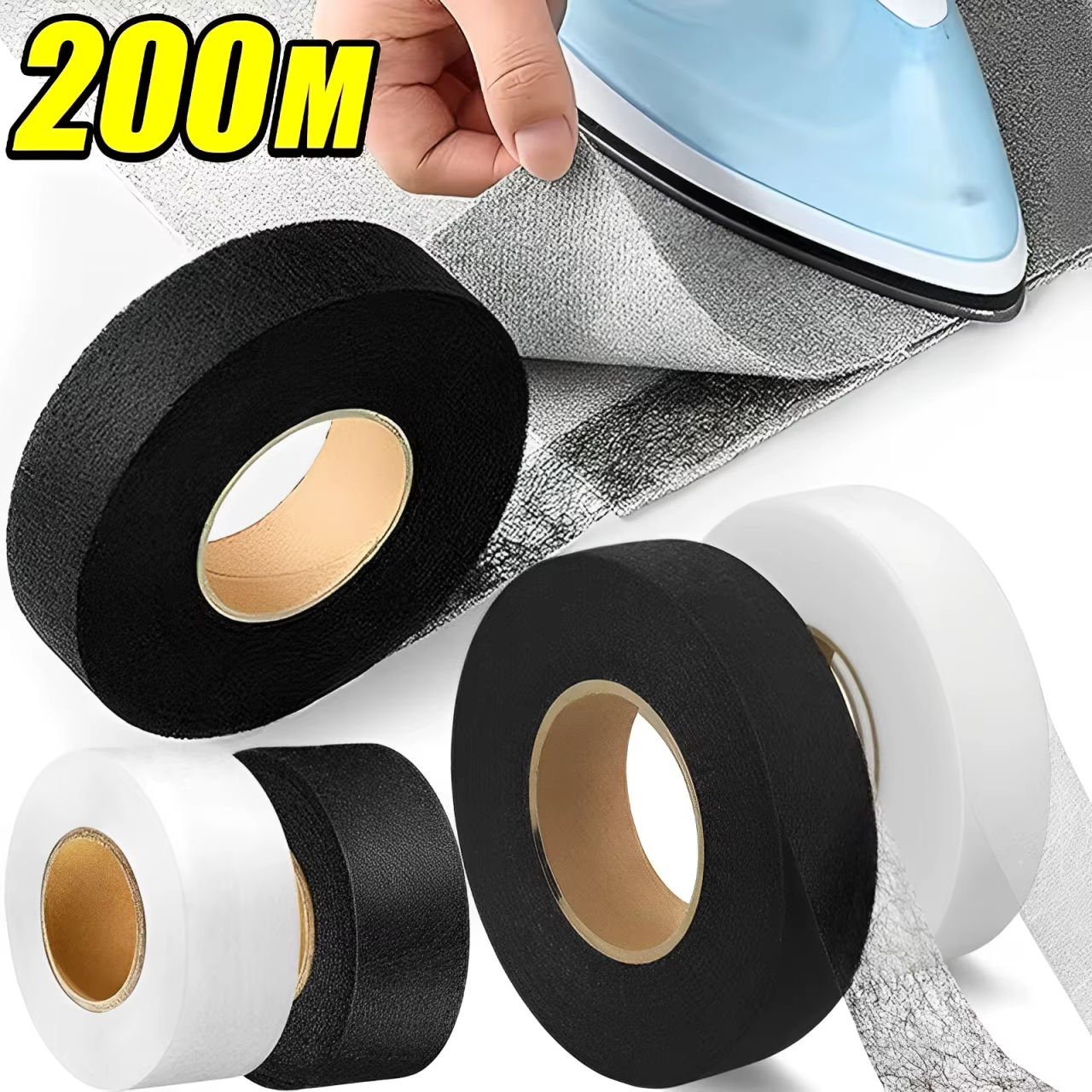 Fer sur ourlet ruban Double face Non-tissé doublure adhésif tissu vêtements