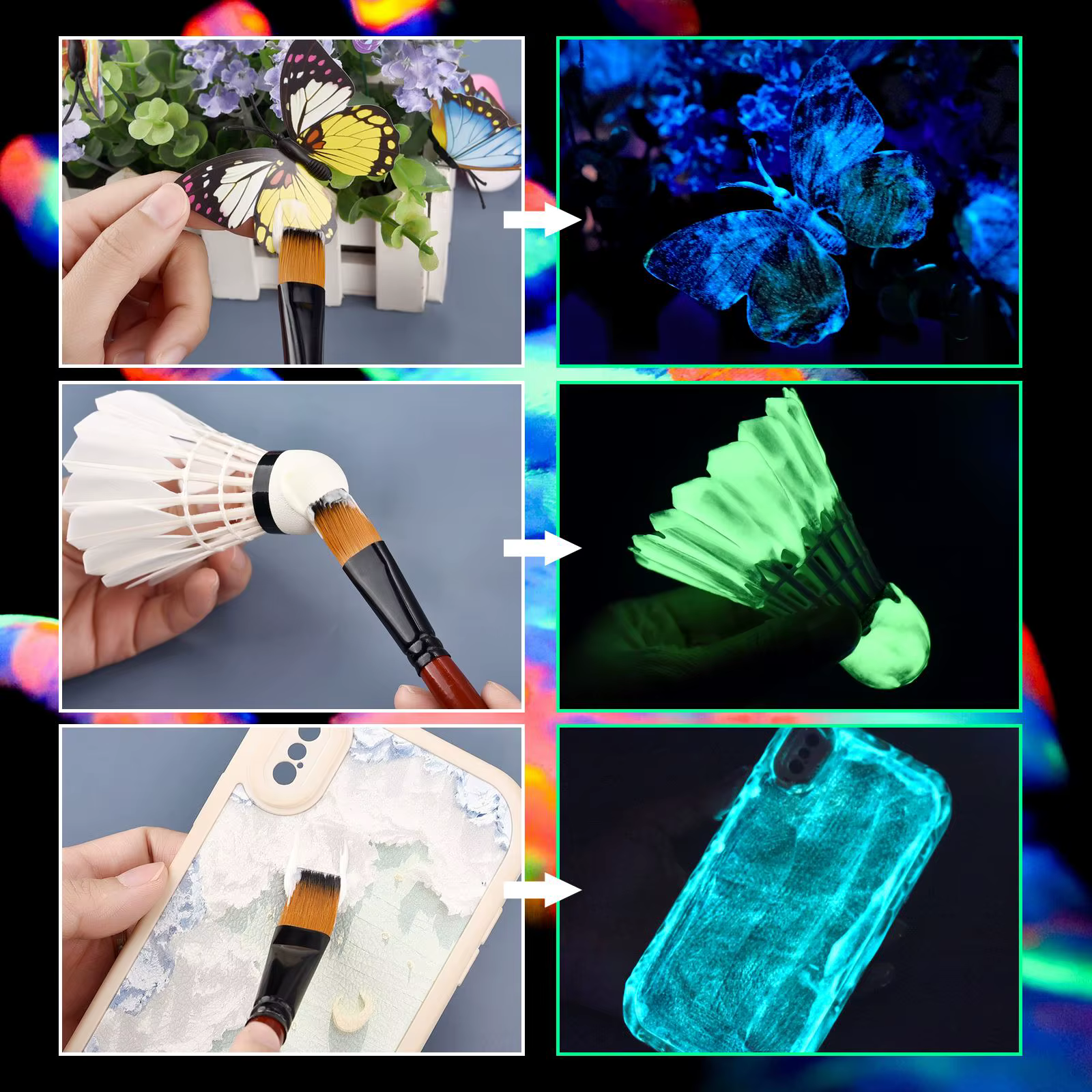 Peintures lumineuses fluorescentes longue durée