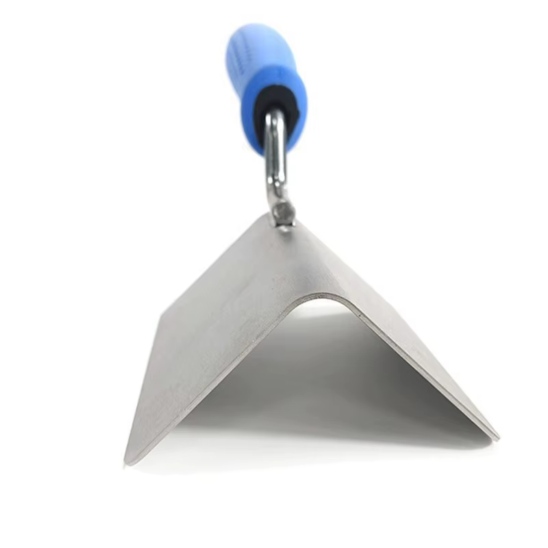 BSEVB - Ensemble de truelles d'angle en acier inoxydable pour le plâtrage - Outils de lissage à double angle avec manche en plastique