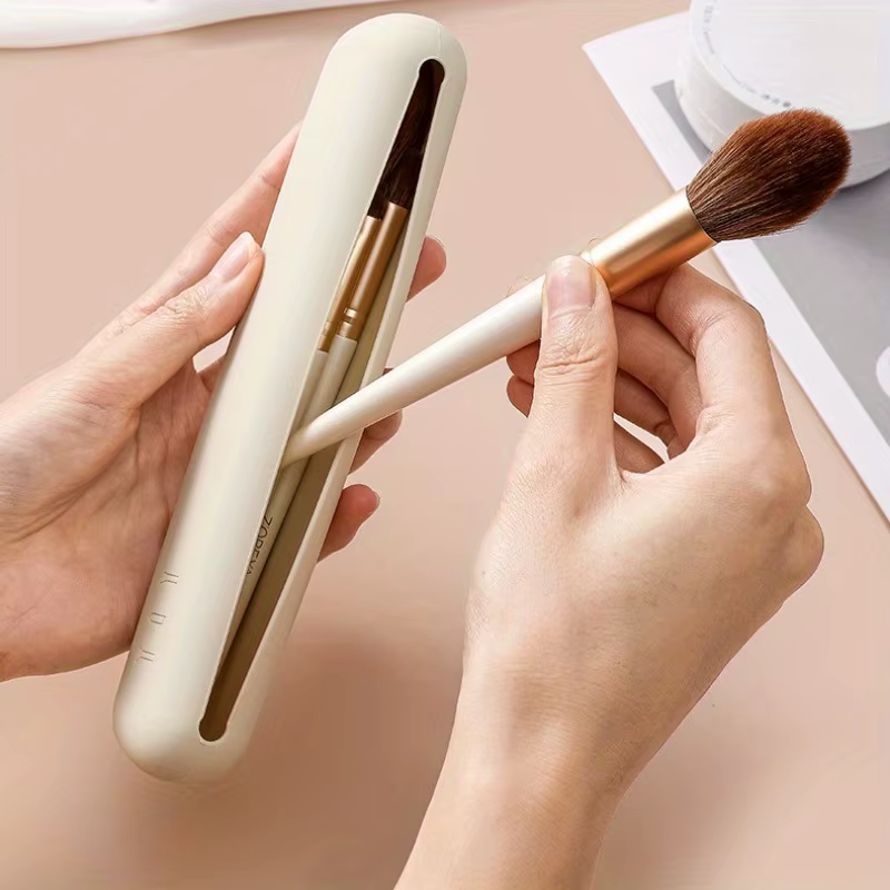 Trousse de maquillage pochette pour pinceaux de maquillage organisateur de cosmétiques support de voyage mallette de rangement pour pinceaux brosse silicone Porta Caneta