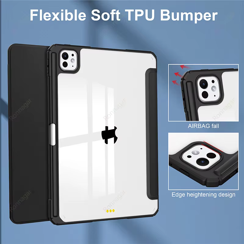 Étui intelligent pour iPad A16 A19 12e 11e génération 2026 2025 2024 Air11 13 M4 M3 Air 8 7 6 Air 5 4 Pro11 13 M4 M5 M2 10e 9 8 7 10.2 10.5
