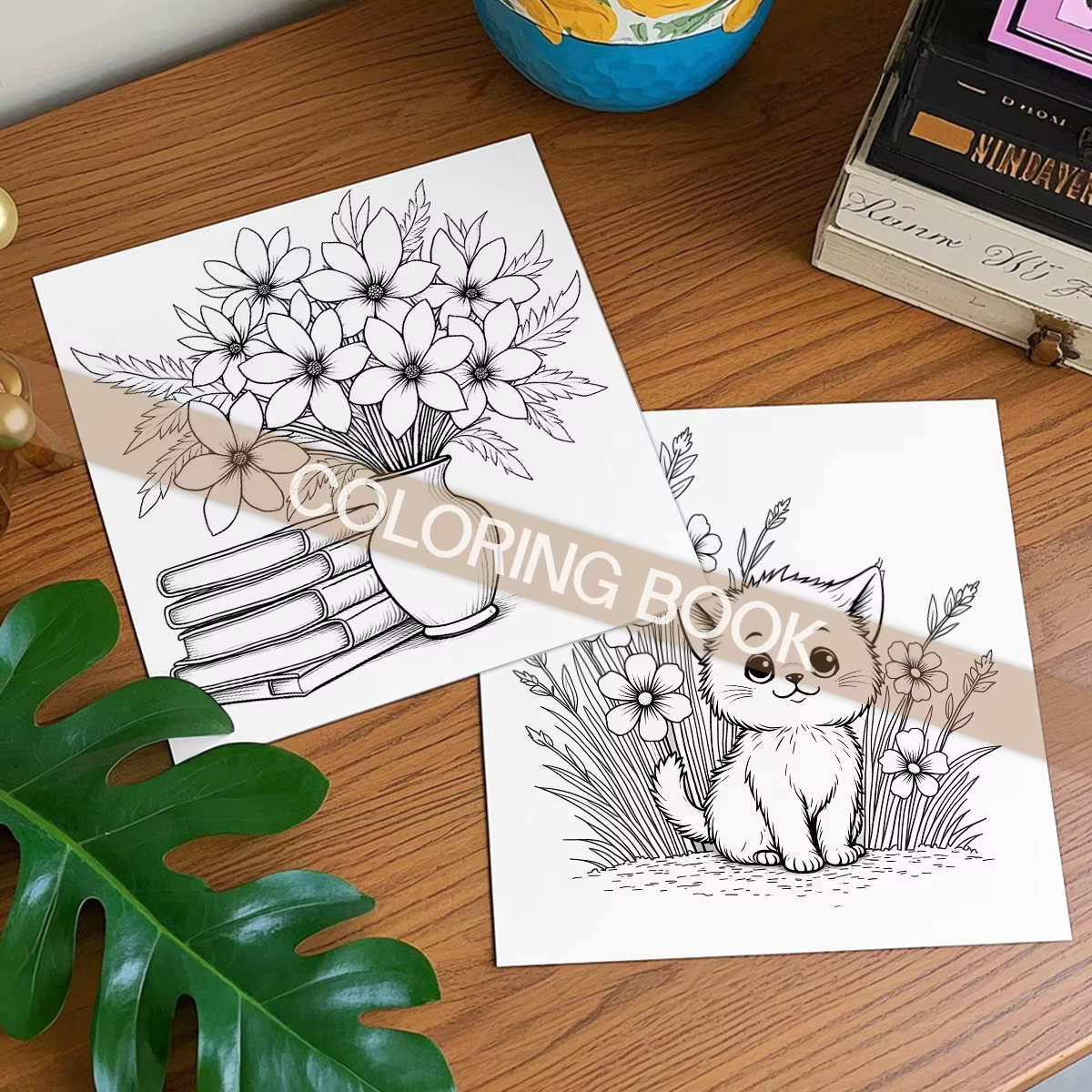 Livre de coloriage relaxant aux fleurs pour adultes – Anti-stress