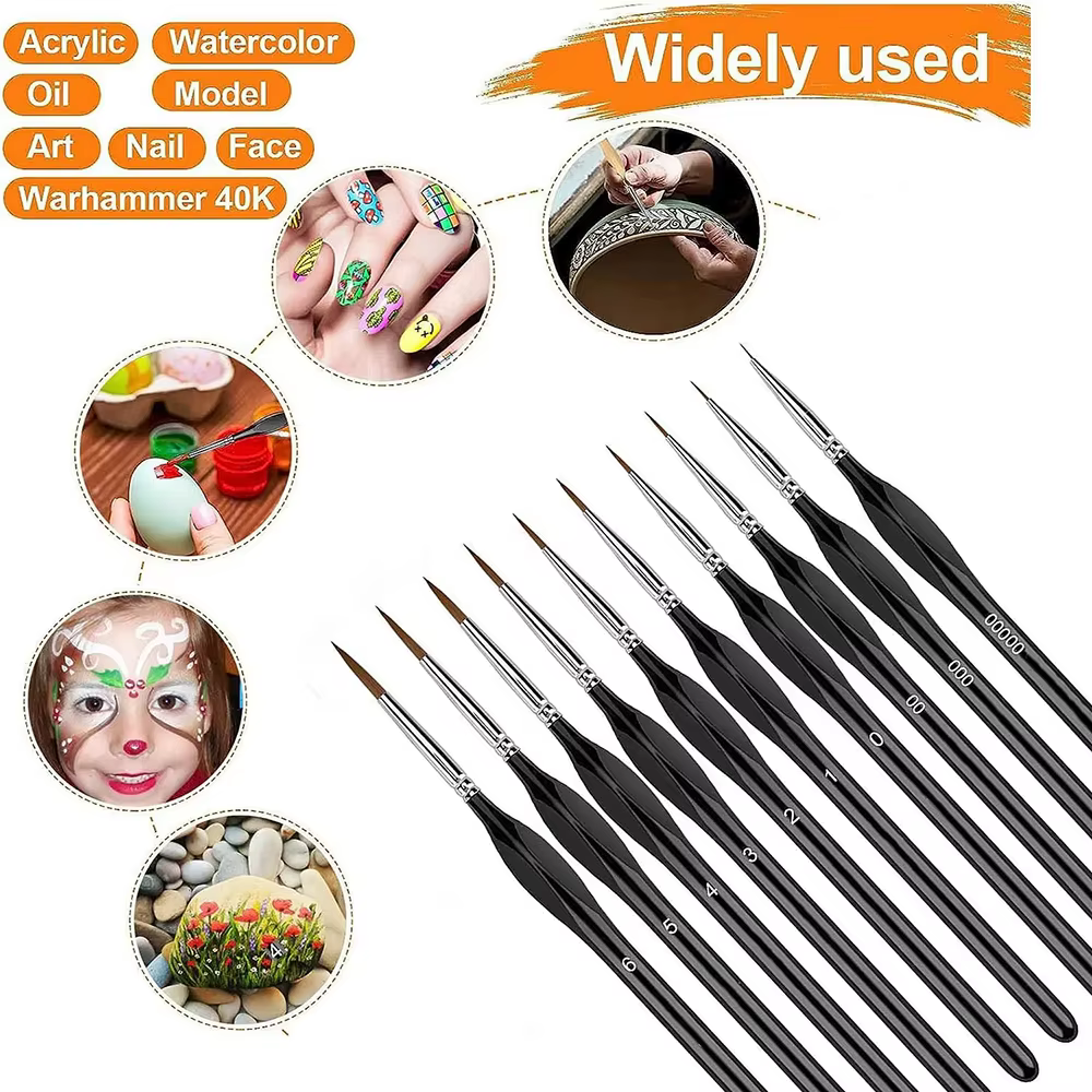 Kit de pinceaux de peinture miniatures
