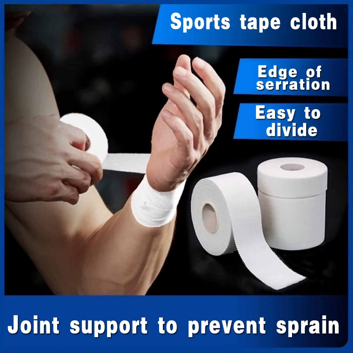 1/6 pièces ruban athlétique 1,5 pouces ruban de sport blanc adhésif pas collant pas de résidu collant poignet cheville bande pour gymnastique boxe crosse