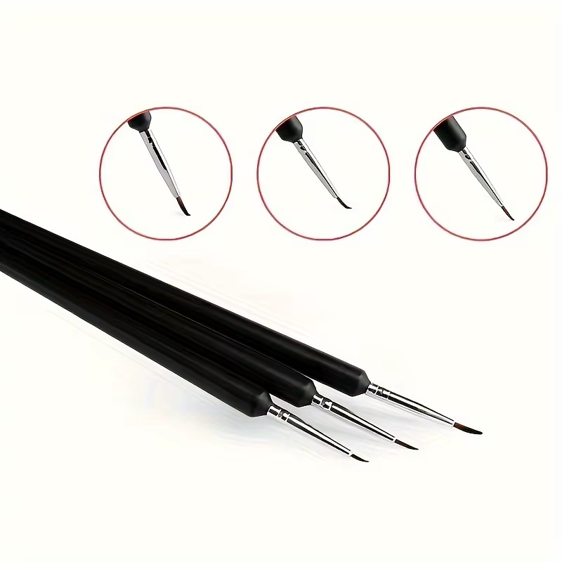Ensemble de 3 pinceaux de précision pour nail art