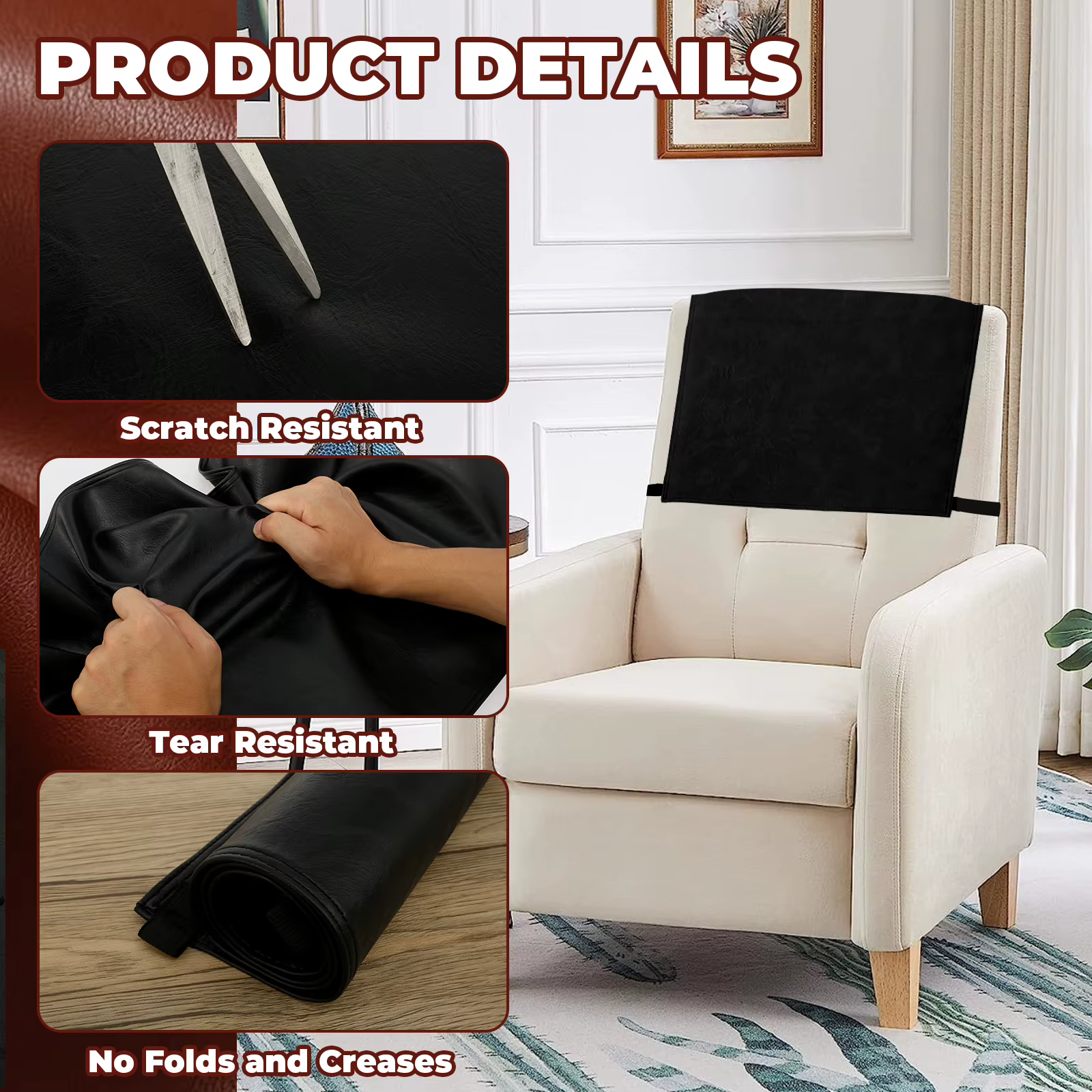 Juste de protection en similicuir pour canapé inclinable