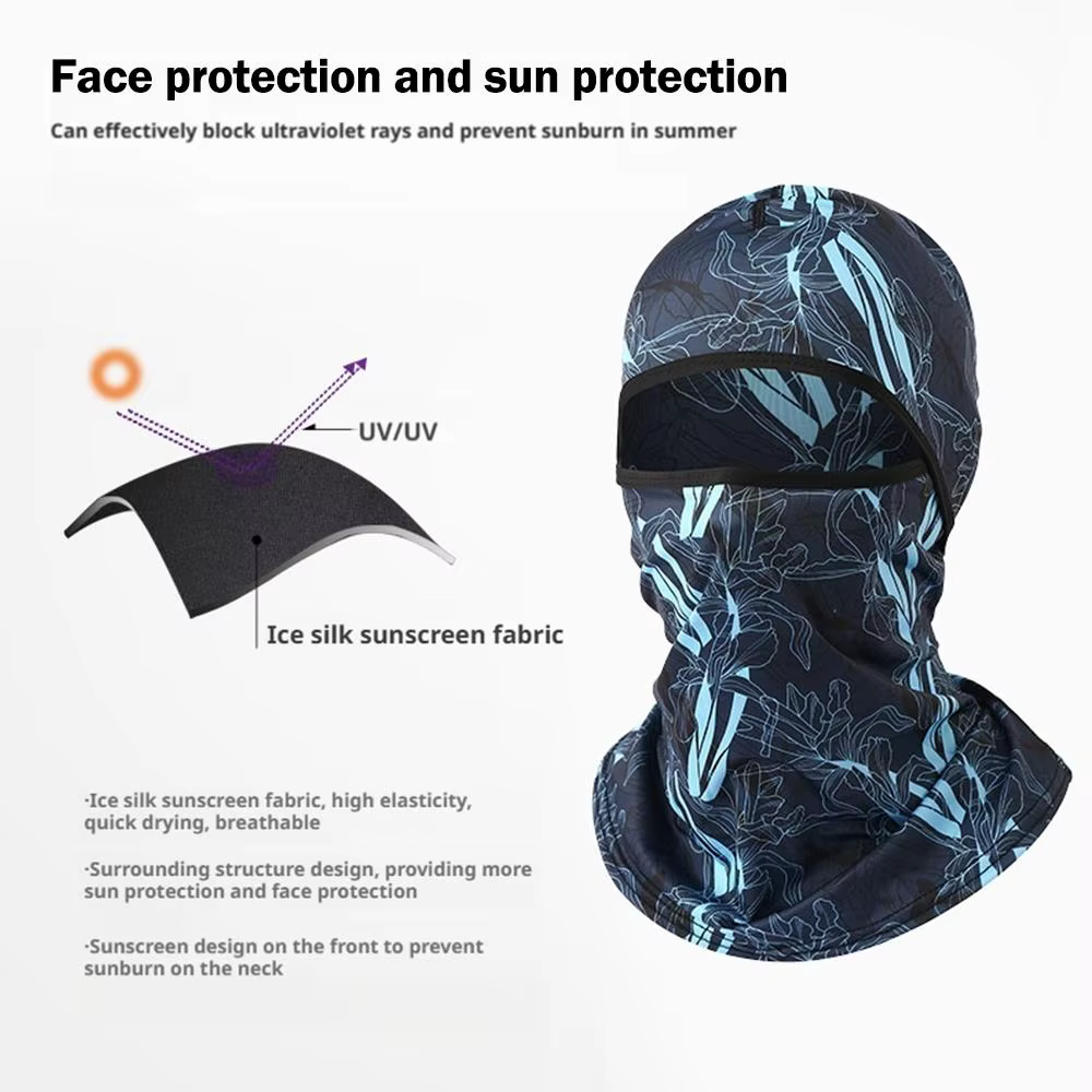 Cagoule de Protection solaire, casquette de cyclisme complète, Protection UV, vélo moto, masque complet en soie glacée pour cyclisme et ski