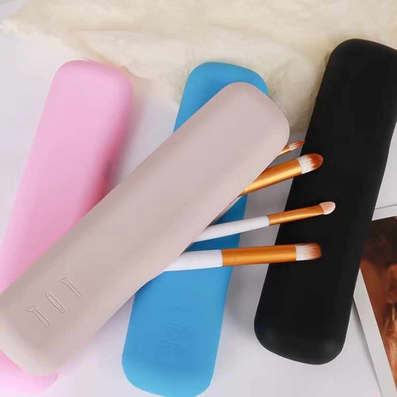 Trousse de maquillage pochette pour pinceaux de maquillage organisateur de cosmétiques support de voyage mallette de rangement pour pinceaux sac de maquillage pochette sac de maquillage en silicone
