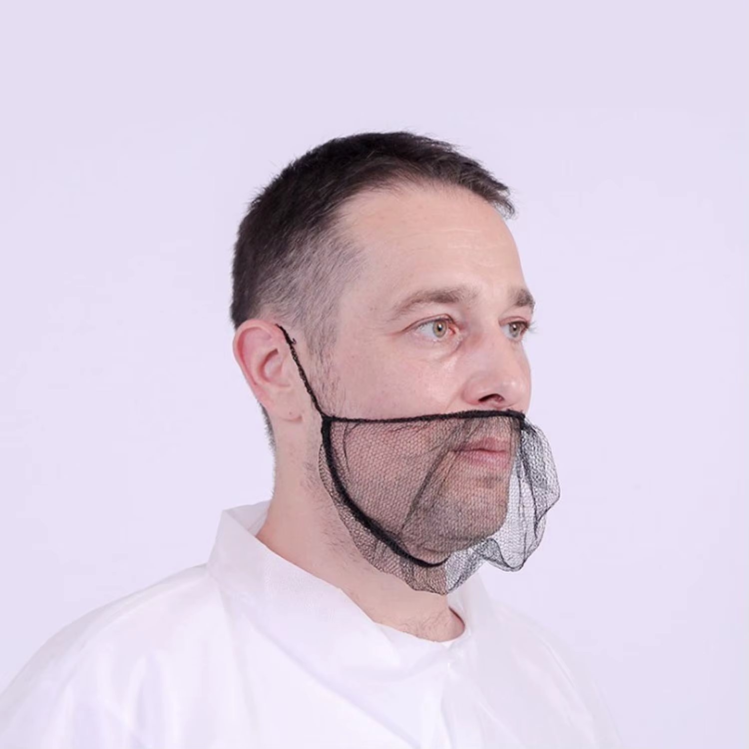 Filets de protection de barbe de poulet pour hommes, 100 pièces, protège-barbe respirants, nylon élastique, boucle unique, bandana facial, outil de coiffage